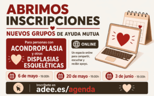 Grupo de ayuda mutua online para personas con acondroplasia y otras displasias esqueléticas con enanismo